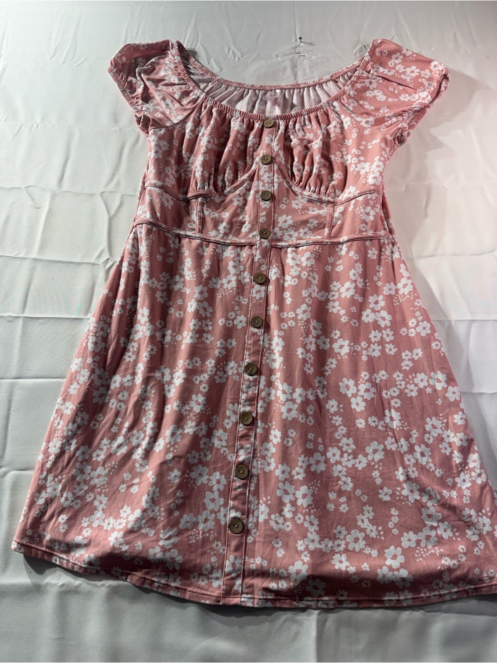 No Boundaries XL 15-17 Pink Floral Button-Front Dress